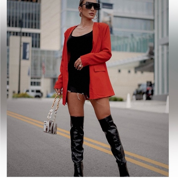 By Egreis Orange Hillary Blazer sz L - Picture 2 of 2